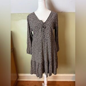 American Eagle Cottagecore Long Sleeve Flowy Floral Dress